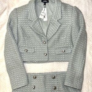 Express Tweed Cropped Blazer & Skirt set (Top M & bottoms 12)
